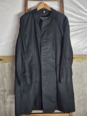 Men's Black Plaid Trench Coat - Classic Lightweight Overcoat